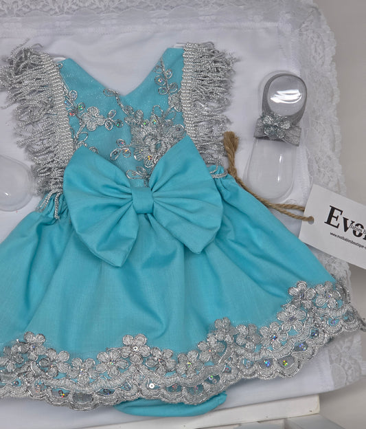Azul aqua y plata