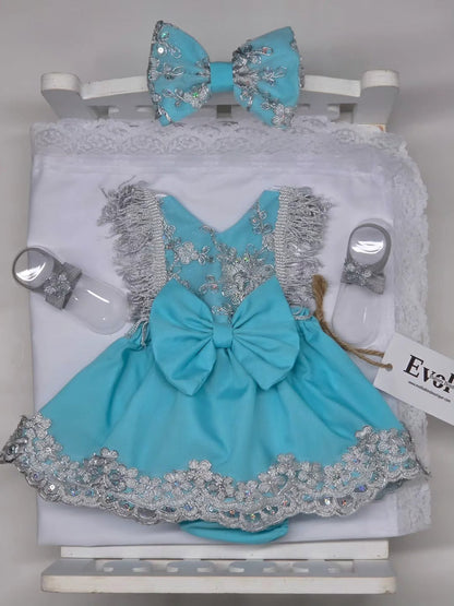 Azul aqua y plata
