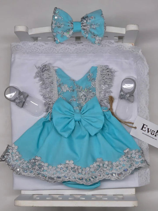 Azul aqua y plata