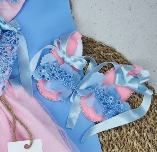 Sandalias Rosa y azul